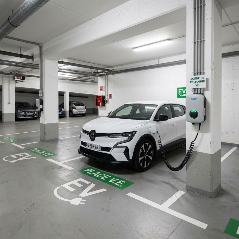 Installation de borne de recharge en copropriété - Parking souterrain